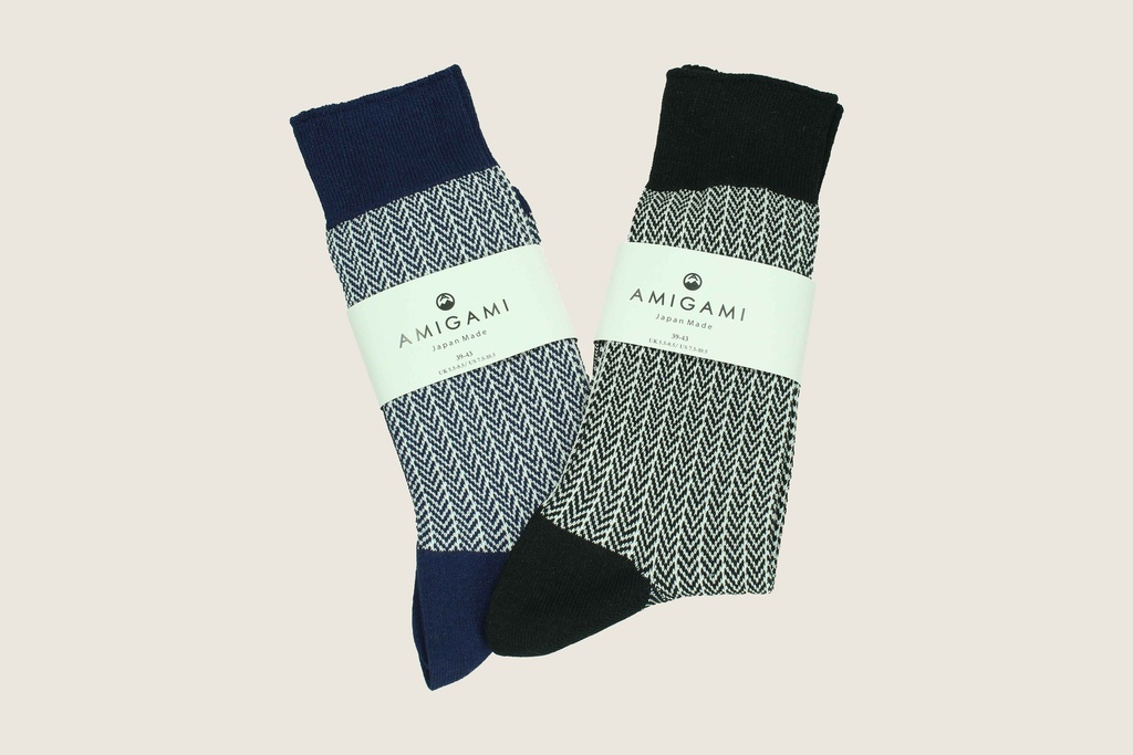 Socks Washi long with Heringbone Pattern