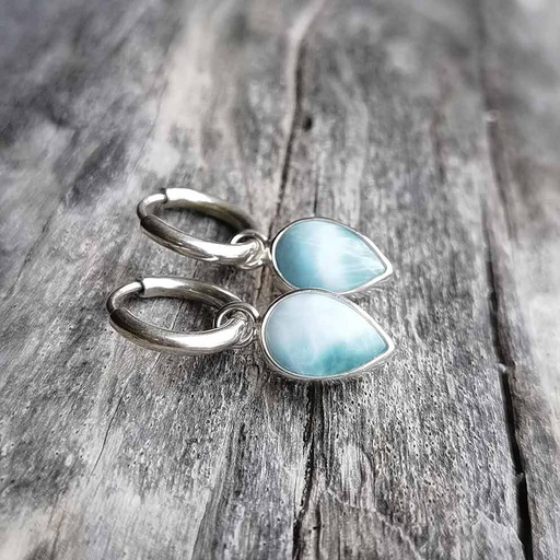 [1000697] Ohrring Silber mit Larimar