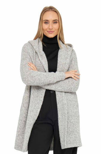 Strickjacke ANNABELL hellgrau-meliert